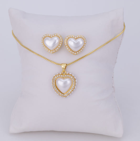 Set Corazón Perla y Micro Perlas LATSE150