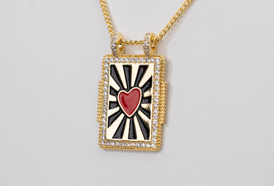 Cadena Italiana Corazon Rojo Reflejado CG114