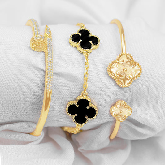 Pulsera Arabe Clavo CT doble Trebol PBA04