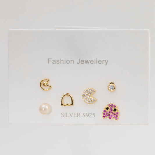 Set de Aretes Pixel Love P4c Man– 6 piezas PLAOR-DO3-10