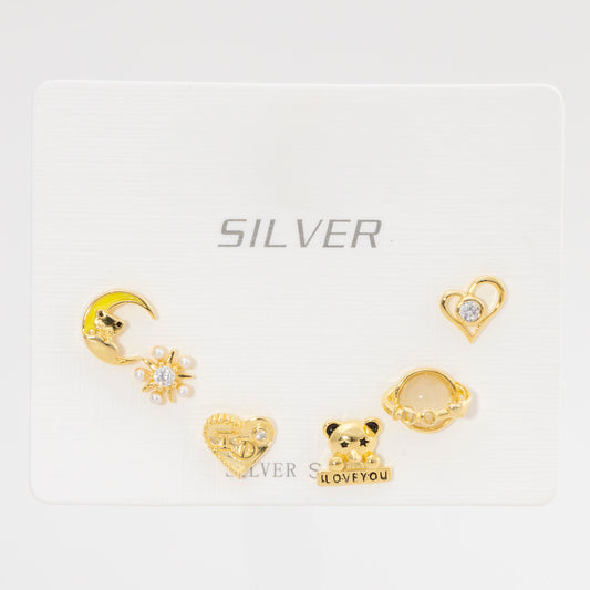 Set de Aretes Dulce Amor – 6 piezas PLAOR-DO3-13