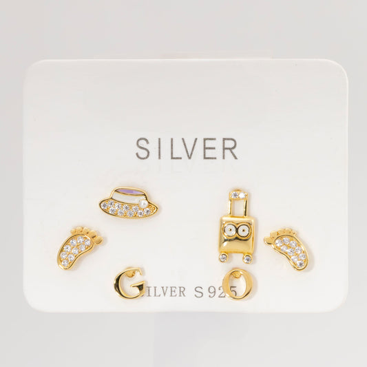 Set de Aretes Dulces y Divertidos Huella PLAOR-DO3-18