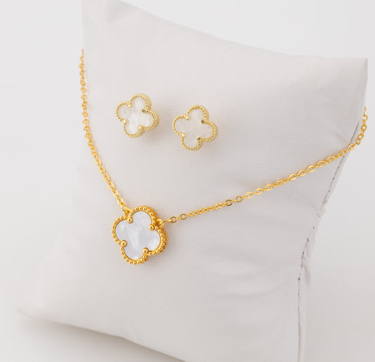 Set Trébol blanco Nacarado LATSE127