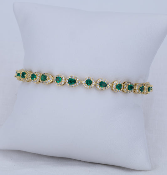 Pulsera Tennis Gota Esmeralda PB52
