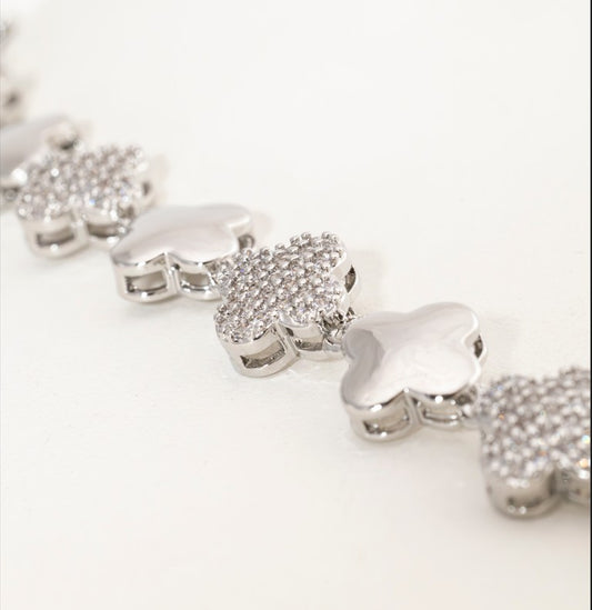 Pulsera trebol Diamantada y Lisa V@n CL€€F ROPU-03