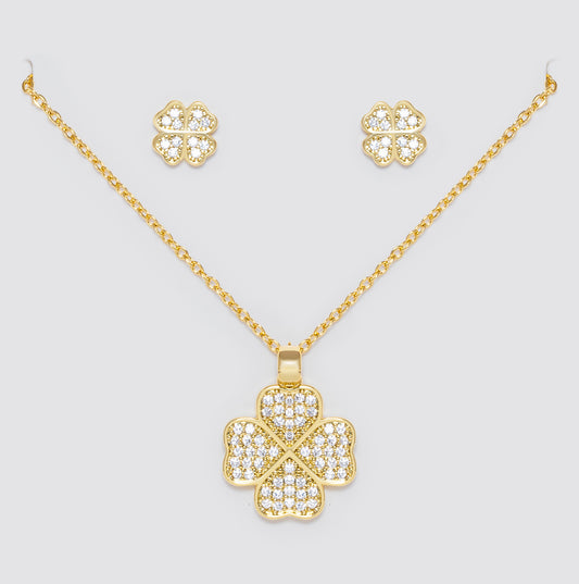 Set Trébol Cristal Dorado LATSE50