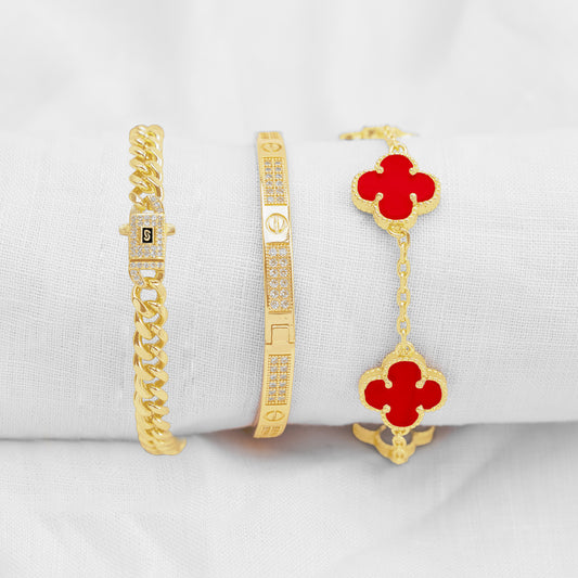 Juego Pulsera Arabe CT Tornillo Diamond MN PBA09