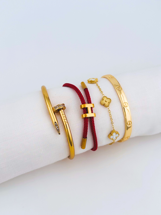 Juego de pulseras Arabe CT y HM Roja PBA20