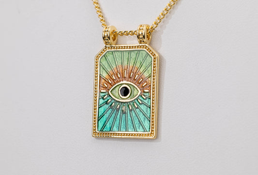 Cadena Italiana Ojo Turco Verde CG108