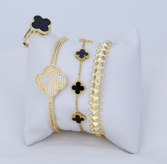 Set Pulseras y Anillo Rose Golden PBA73