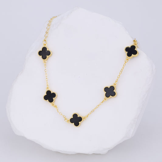 Pulsera Mini Trebol Negro VCP33