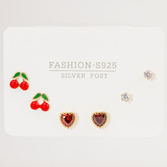 Set cereza y corazón rojo LADO3-36