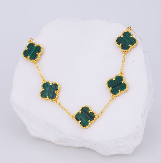 Pulsera oro laminado verde lisa VCP11