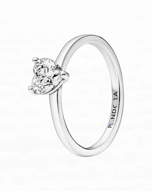 Anillo Solitario Corazon Transparente APL65