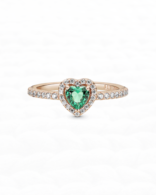 Anillo Elegancia Verde Y Rosa APL16