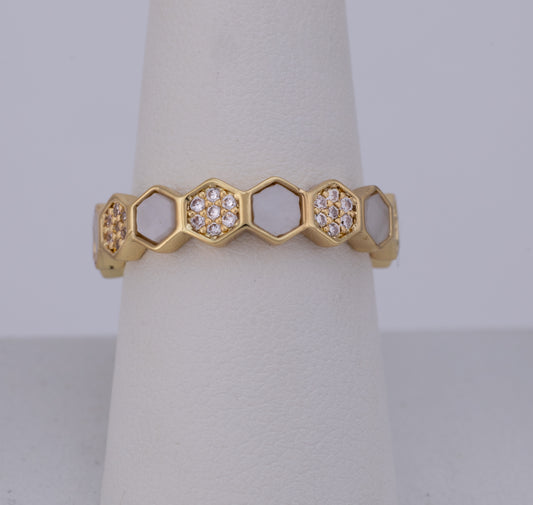 Anillo Panal de Miel Nácar BA43