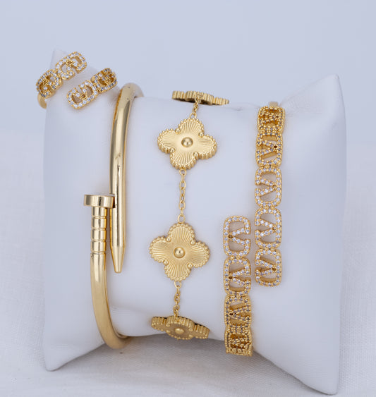 Set Pulsera y Anillo Ébano Luxe PBA61