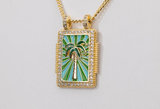 Cadena Italiana Palmera Fondo Verde CG113