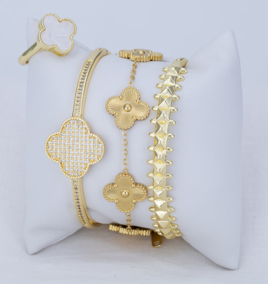 Set Pulseras y Anillo Rose Golden PBA73