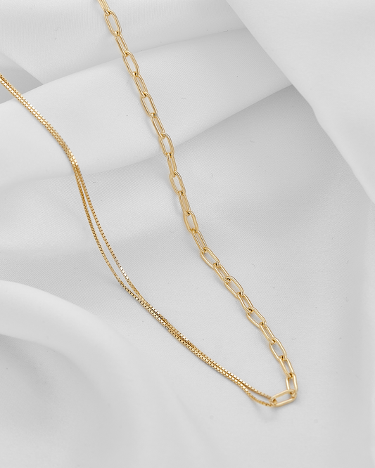 Cadena baño de oro doble diseño CG37