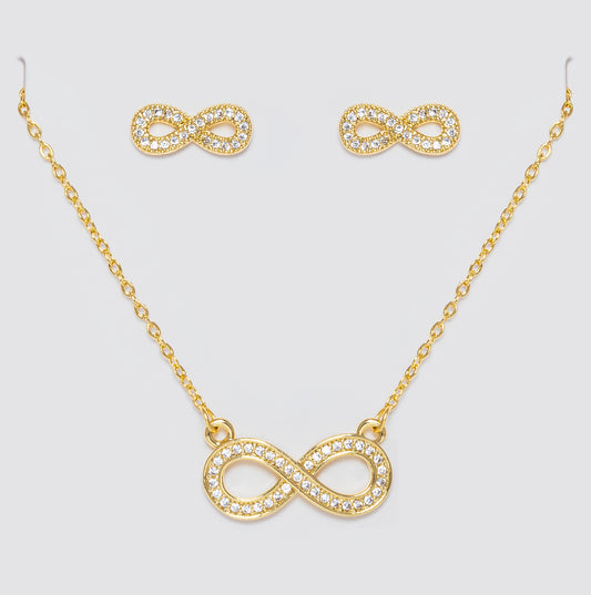Set Collar y Aretes Infinito LATSE43