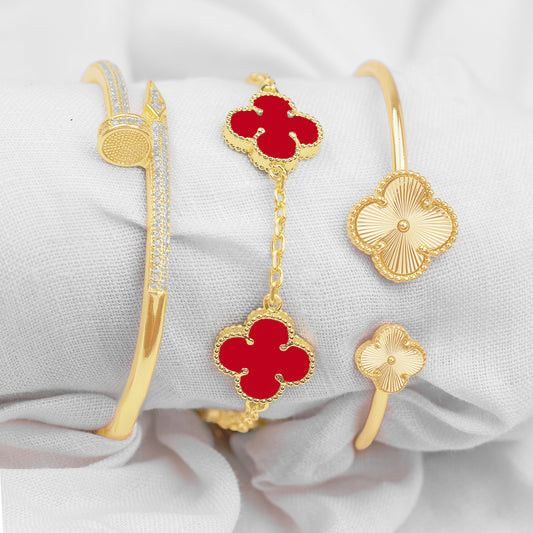 Pulsera Arabe Clavo CT doble Trebol PBA04