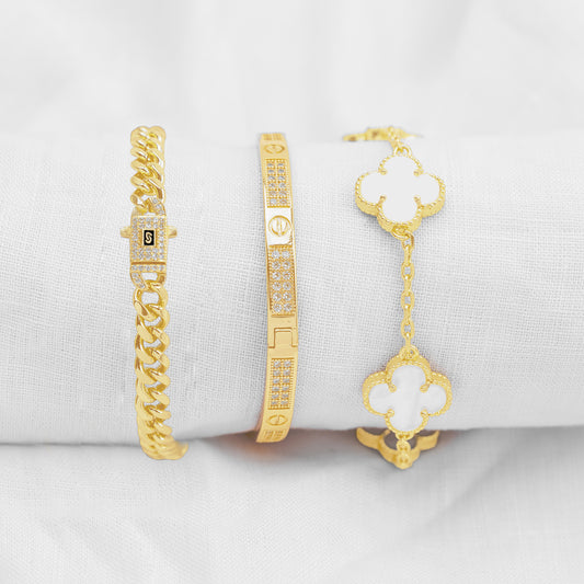 Juego Pulsera Arabe CT Tornillo Diamond MN PBA09