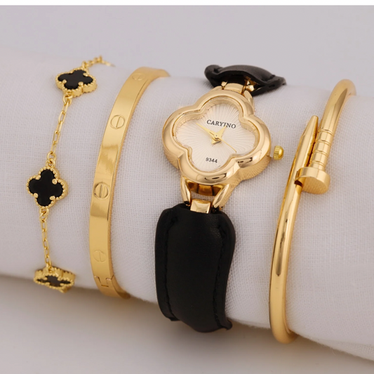 Reloj Arabe Negro Trebol Negro RA07