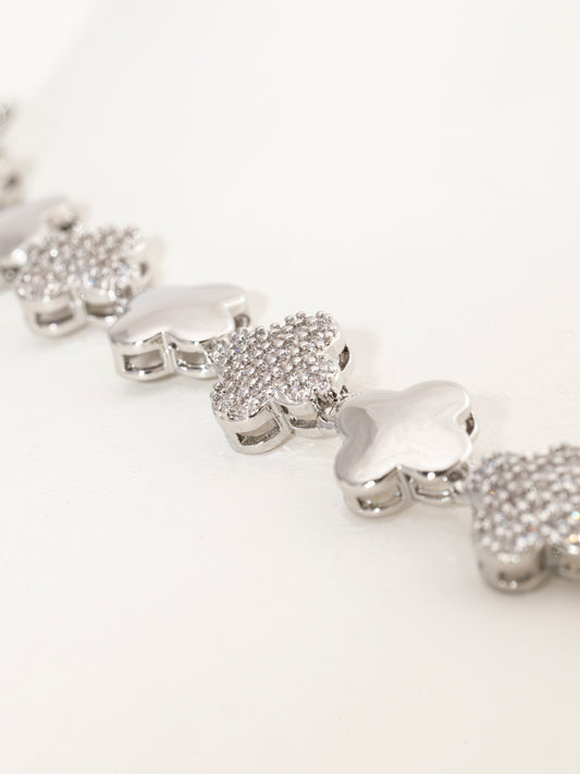 Cadena Trebol Diamantada y Lisa Trebol ROCA-03