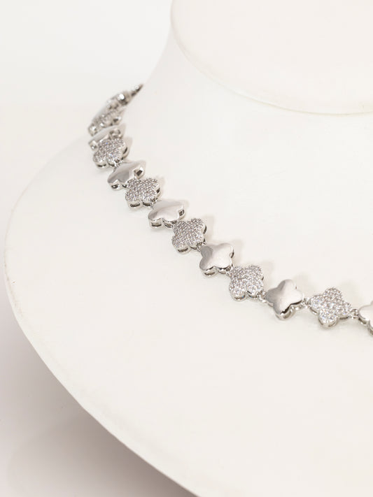 Cadena Trebol Diamantada y Lisa Trebol ROCA-03