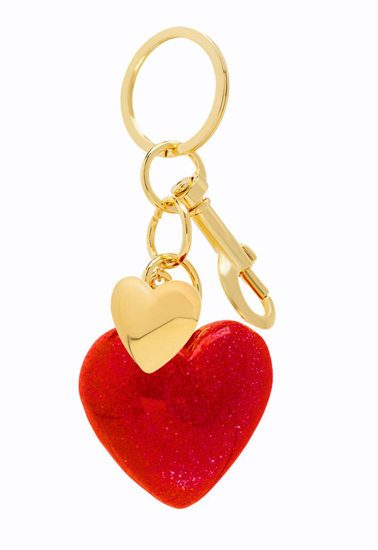 Llavero Corazon Rojo y Dorado LC80