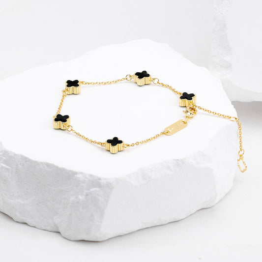 Pulsera Mini Trebol Negro VCP33