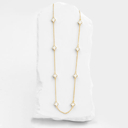 Cadena Mini trébol Blanco VCAD23