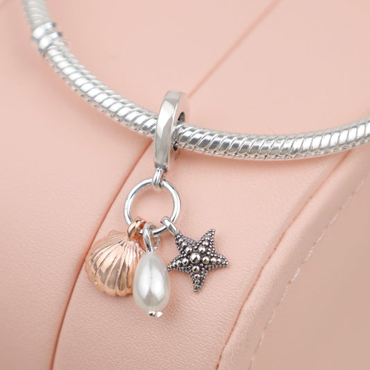 Dije Concha, Estrella de Mar y Perla Cultivada de Agua Dulce CH143