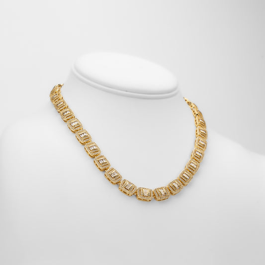 Cadena Oro Laminado Eslabones Cuadrados LACA-01