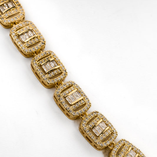 Cadena Oro Laminado Eslabones Cuadrados LACA-01