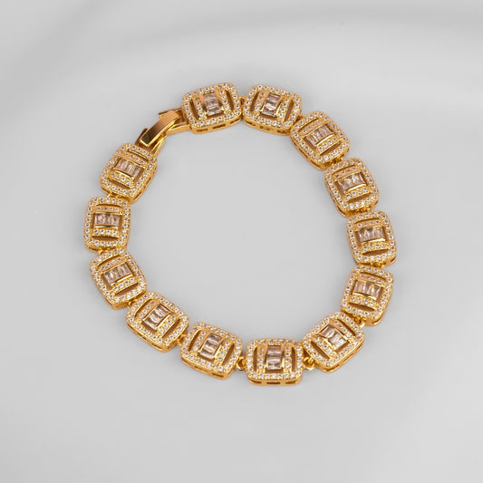 Pulsera Oro Laminado Eslabones Cuadrados LAPU-01