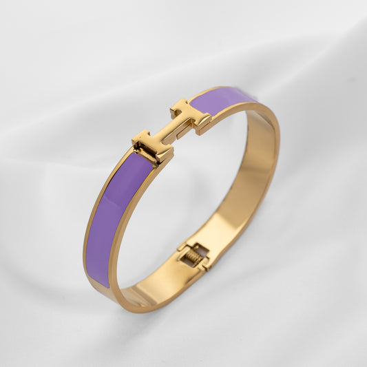 Pulsera Rígida Morada Stainless Steel HM13