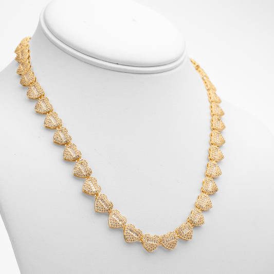 Cadena Baño de Oro Corazon Full Ice CG64