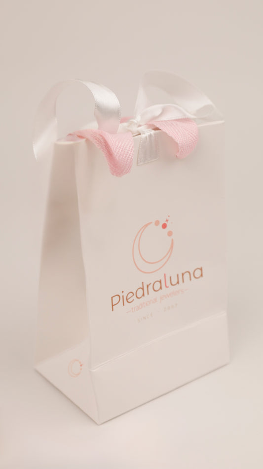 shopping blanco pequeño moño rosa Piedra Luna (ideal para anillo o dije) EM07