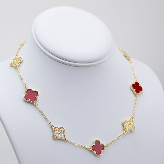 Cadena Oro Laminado Rojo Con Circonitas VCAD17