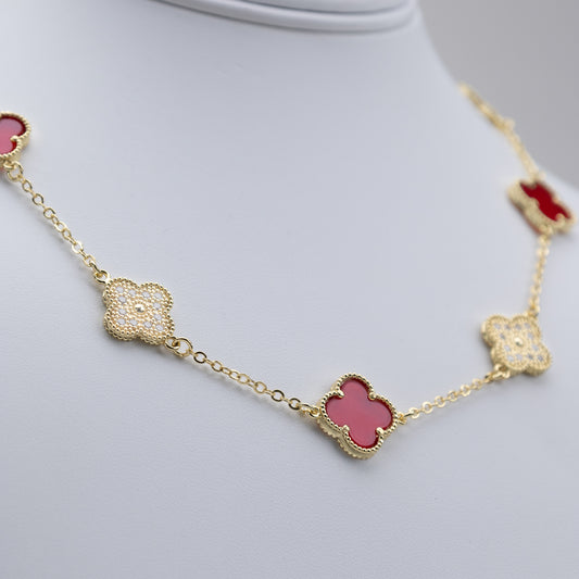 Cadena Oro Laminado Rojo Con Circonitas VCAD17