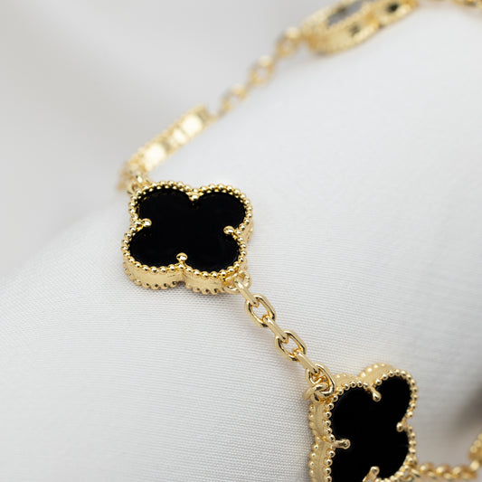 Pulsera oro laminado Negra Lisa XL VCP13