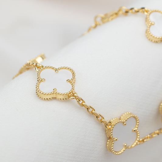 Pulsera oro laminado Blanco Nacar Lisa XL VCP14