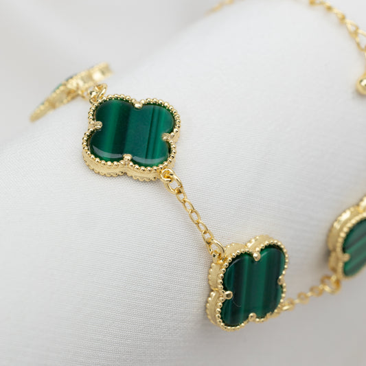 Pulsera oro laminado verde lisa VCP11