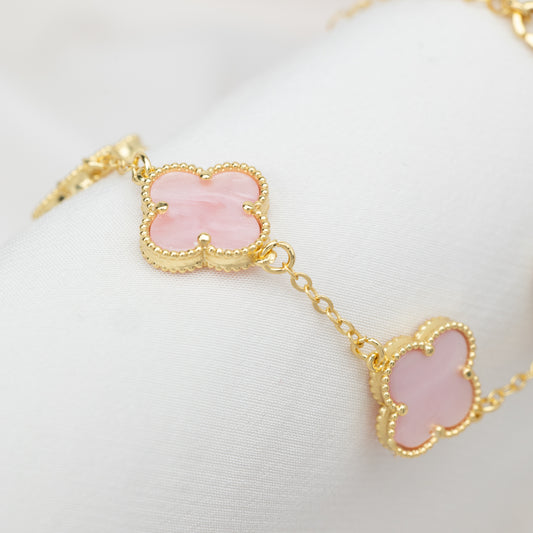 Pulsera oro laminado rosado Nacar lisa XL VCP10