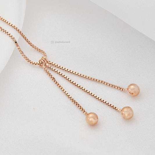 Cadena baño de oro colgante de tres balones Gold rose CG50