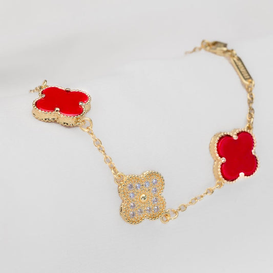 Pulsera roja con circonitas VCP17