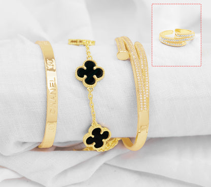 Pulsera árabes con anillo, carti€R y ch@nel PBA08