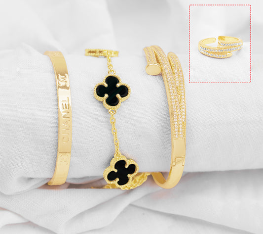 Pulsera árabes con anillo, carti€R y ch@nel PBA08